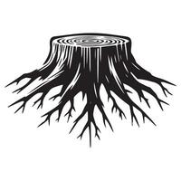 Silhouette Stump Graphic Tree Root Illustration Design Element vector
