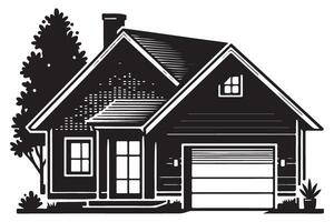 Cozy Home Silhouette Illustration Design Graphic Element vector