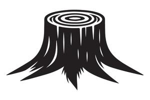 Tree Stump Silhouette Nature's Wood Reminder Forest Scenery Image vector