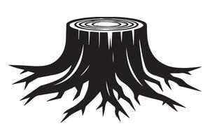Tree Stump Silhouette A Nature Inspired Design Element Graphics vector