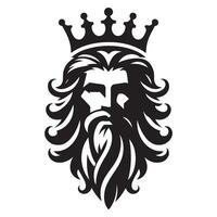 Silhouette king head with crown drawing exuding royal majestic power vector