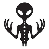 Intriguing Alien Silhouette Illustration A Guide to Extraterrestrial Designs vector