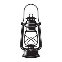 Vintage kerosene lantern illustration nostalgic illumination source silhouette vector