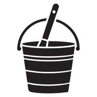 Silhouette of a Bucket with Paintbrush for Arts and Crafts Projects vector
