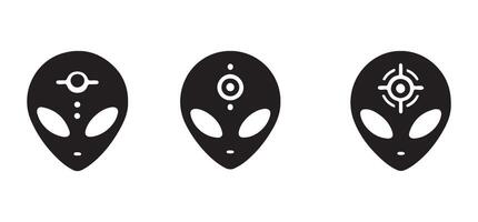 Alien Head Icon Illustration for Science Fiction and Space vector