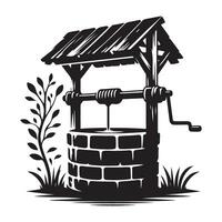 Vintage Water Well Illustration A Journey Back To Simpler Times vector