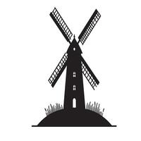 Vintage Windmill Silhouette A Symbol of Rustic Charm and Heritage vector