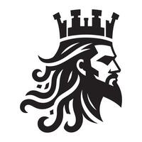 King illustration with crown and beard royalty graphics vector