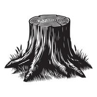 Tree stump graphics after tree cut forestry icon vector