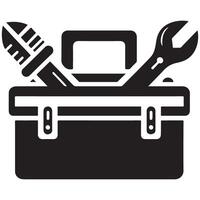 Professional audio equipment toolbox with microphone and wrench vector