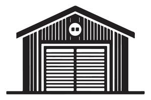 Garage silhouette a secure place for vehicles and storage vector