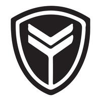 Shield emblem with minimalist design professional branding icon symbol vector