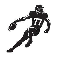 Silhouette of American Football Player Running Back Action vector