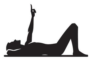 Silhouette Person Lying and Pointing Upwards for Inspiration vector