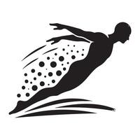 Silhouette of a Dynamic Swimming Person for Fitness and Wellness Concepts vector