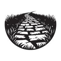 Scenic Stone Pathway Silhouette Illustration for Nature and Journey Themes vector
