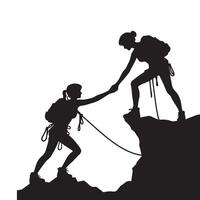 Teamwork and Assistance in Mountain Climbing a Symbol of Support vector