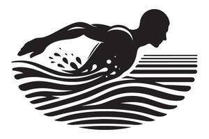 Dynamic Swimmer Illustration Capturing Motion and Aquatic Gracefulness vector