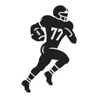 American Football Player Silhouette Running with Ball Illustration vector