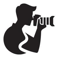 Silhouette Photographer with Camera Graphic Illustration Design vector