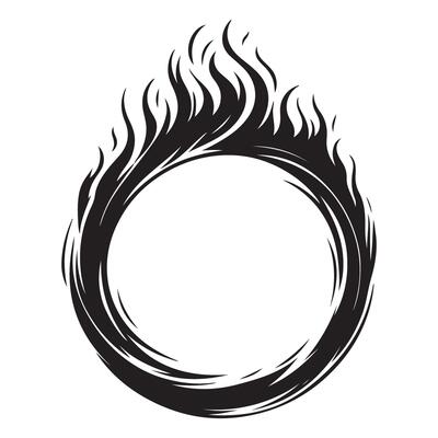 Ring of Fire Illustration Burning Circle Symbolic of Destruction