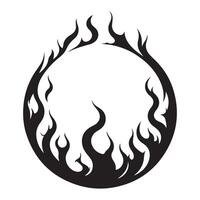 Burning Fire Circle Graphic Illustration for Design Projects vector