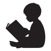 Child Reading Book Silhouette Illustration Learning Adventure vector