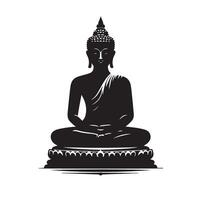 Serene Buddha Silhouette Illustration for Meditation and Spiritual Practice vector