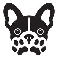 face illustration of an adorable french bulldog design vector