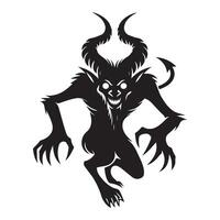 Krampus Silhouette Illustration Devilish Character and Holiday Symbol vector