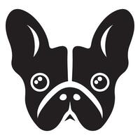 French Bulldog Silhouette Art Adorable Dog Face Illustration vector