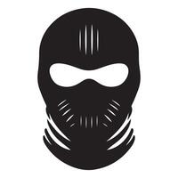 Balaclava Silhouette Anonymity and Intrigue Masked Face Design vector