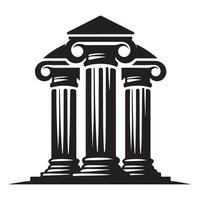 Pillars Silhouette Illustration Architecture Symbol Building Elements vector