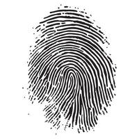 Fingerprint Silhouette Graphic Authentication Security and Identification Concept vector