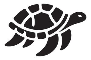 Turtle Silhouette Illustration Swimming in the Ocean Design vector