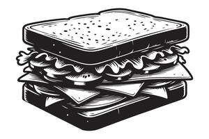 Delicious Sandwich Illustration Image Perfect For Print Design vector