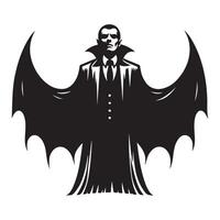 Elegant Vampire Silhouette Image Halloween Design Element Art vector