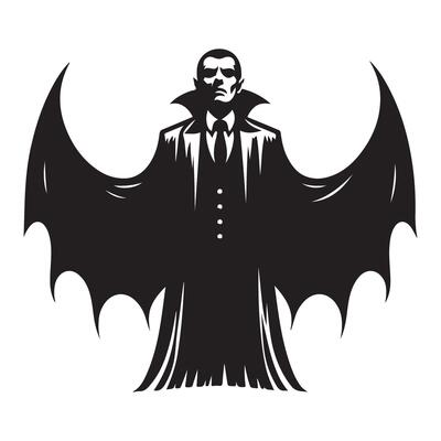 Elegant Vampire Silhouette Image Halloween Design Element Art