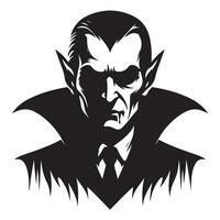 Creepy Dracula Vampire Face Silhouette Image for Halloween vector