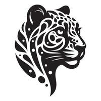 Stylized Leopard Head Silhouette Design for Wild Animal Themes vector