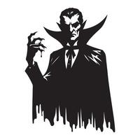 Dracula silhouette illustration horror vampire artwork design element vector