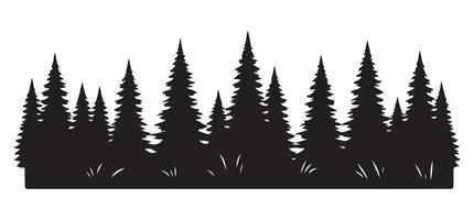 Pine forest silhouette illustration seamless pattern background design vector