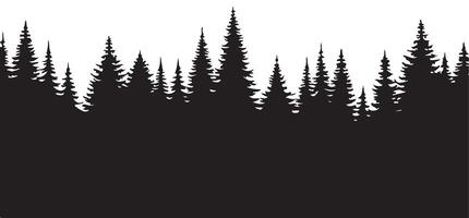 Dense Forest Silhouette Illustration for Nature and Landscape Projects vector