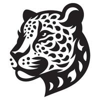 Stylized Jaguar Head Silhouette Illustration for Graphic Design Projects vector