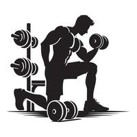 Silhouette bodybuilder image for fitness and workout motivation vector