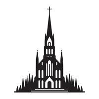 Silhouette church design for faith, architecture and community vector
