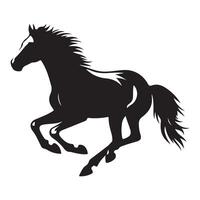 Dynamic Horse Silhouette Illustration Running Stallion Graphic Element vector