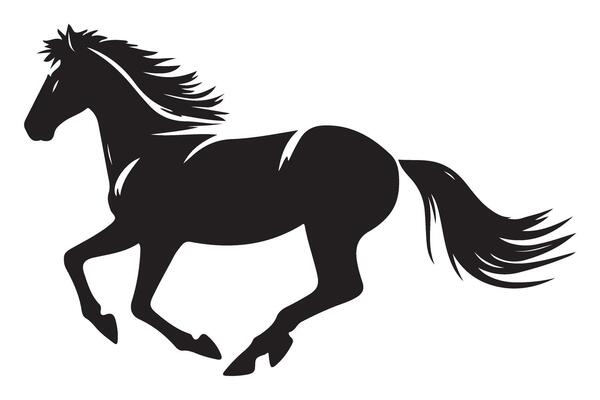 Galloping Horse Silhouette Illustration for Equestrian Design Projects