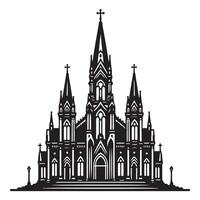 Silhouette Gothic Church Art Illustration Architecture Building Design vector