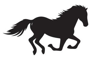 Fast Silhouette Horse Running Image for Creative Project vector